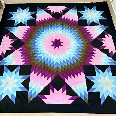 $36.99 • Buy Handmade Texas Lone Star Cotton Fabric Queen Size Patchwork Quilt Top/topper