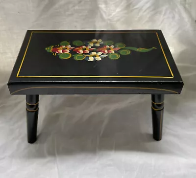 Vintage 1969 J.S. Ebersol Hand Crafted Painted Folk Art Stool Pennsylvania • $95