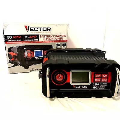 Vector 15 Amp Automatic 12V Battery Charger W/50 Amp Engine Start #BC15BV NEW • $59.49