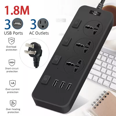 Power Board 3 Way Outlets Socket 3 Usb Charging Charger Ports W/Surge Protector • $20.89