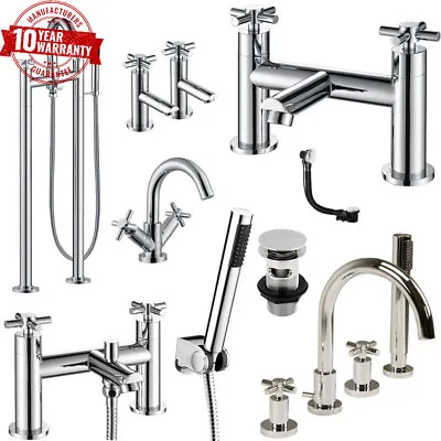 Crosshead Style Modern Chrome Bathroom Taps Variation Basin Bath Freestanding • £5.95