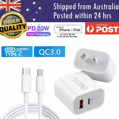$9.99 • Buy 20W USB Type-C Wall Adapter Fast Charger PD Power For IPhone 14 13 12 Pro IPad