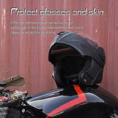 DOT Flip Up Modular Full Face Motocross Helmet Dual Visor Sport Bike Matte Black • $39.99