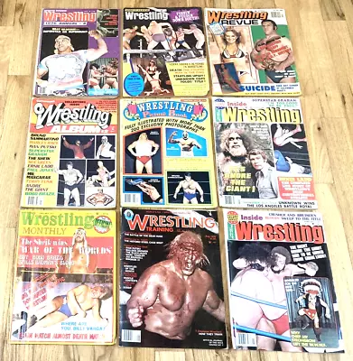 Vintage 1972-77 Wrestling And Wrestler Magazines (9) Original As Found And Used! • $14.50