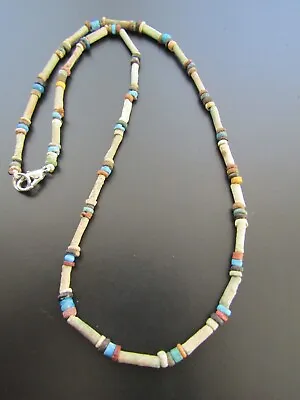 NILE  Ancient Egyptian Faience Amulet Mummy Bead Necklace Ca 600 BC • $35