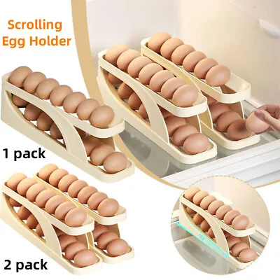 Egg Dispenser Removable Egg Storage Box Egg Holder Automatic Scrolling Egg Rack • £5.48