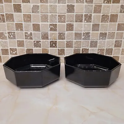£9.99 • Buy Vintage Arcoroc Octagonal Black Bowls X2 French Glassware