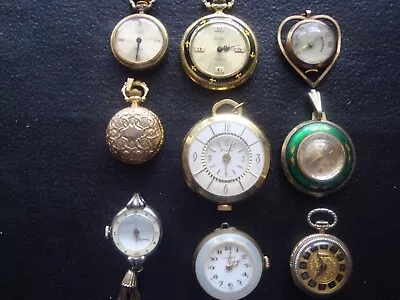 Vintage Lot Of Ladies Pendant/necklace  Watches For Repair/parts • $68