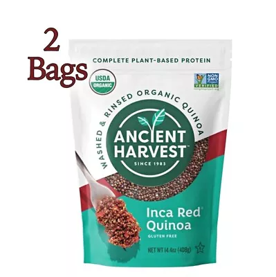 2 Ancient Harvest Organic Quinoa - Inca Red Grains - Wash & Rinsed 14.4 Oz Each • £17.68