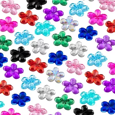 £2.98 • Buy 100 Diamante Flower Gems Self Adhesive Embellishment Craft Sticker Flat Back Set