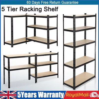 5 Tier Racking Shelf Heavy Duty Garage Shelving Storage Shelves 150cm / 180cm • £22.99