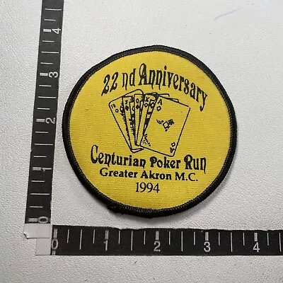 Vtg 1994 GREATER AKRON CENTURION POKER RUN MOTORCYCLE CLUB Patch (Ohio) 19RE • $6.79