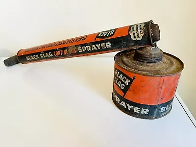 Vintage Black Flag Tin Metal Insect Killer Spray Pump Can Empty USA • $24.88