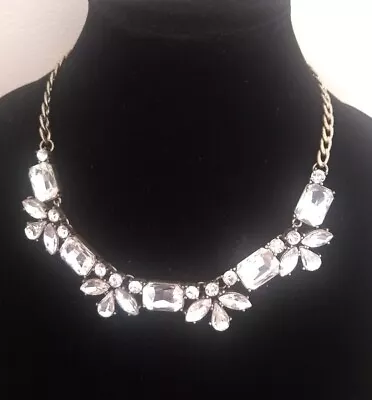 Gorgeous J Crew Floral Bib Statement Necklace  Faceted Glass Prom Wedding  • $45