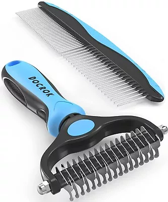 Dog Grooming Brush And Metal Comb Undercoat Rake For Dogs Grooming Supplies Dem • $14.99