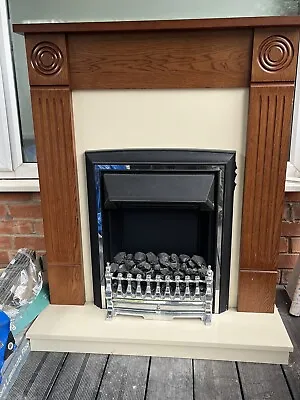 Black Gas Fire Coal Effect With Surround! • £115