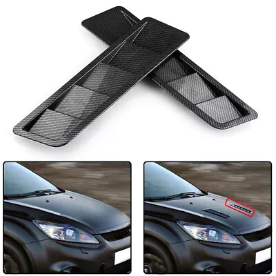 2Pcs Car Hood Vent Louver Cooling Panel Trim Safety Accessories Carbon Fiber • $21.94