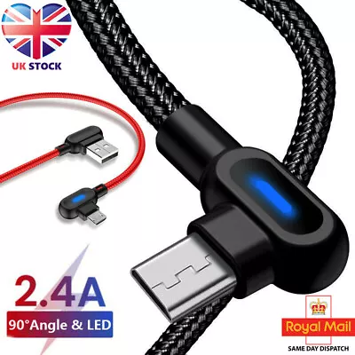 Fast Charger Data Type C USB Led Cable For Samsung Galaxy S23 S22 S21 S20 S10 S9 • £4.39