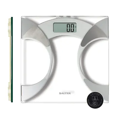 Salter 9141 WH3R Digital Glass Analyser Scale - Ultra Slim Bathroom Scale Measu • £23.52