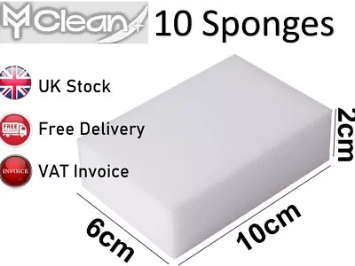 10 Magic Sponges Large Size Magic Eraser Cleaning Sponge 2cm Thick UK Stock • £3.50