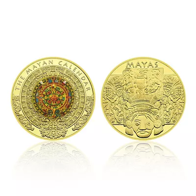 The Mayan Calendar Gold Coin Ornament Commemorative Medal Maya Civilization • $3.70
