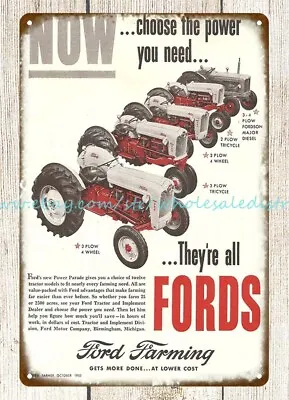 Cafe Bar Wall Decor 1955 Ford Tractor Line 860 Country Farm House Metal Tin Sign • $18.84