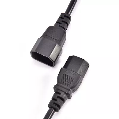 0.5m Power Extension Cable IEC Kettle Male To Female UPS Lead C13 - C14 Black • £2.87