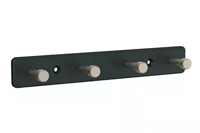 Home Decorators 8  4 Round Hook Key Rail Tidy Black & Satin Nickel Finish • $10.25