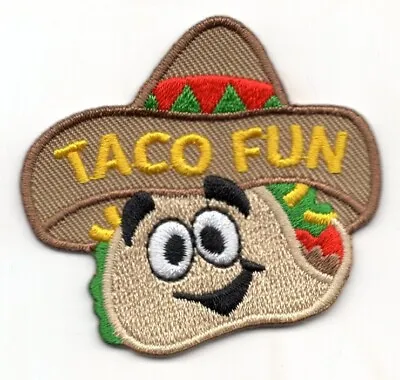 TACO FUN Iron On Patch Fast Food Mexican • $3.89