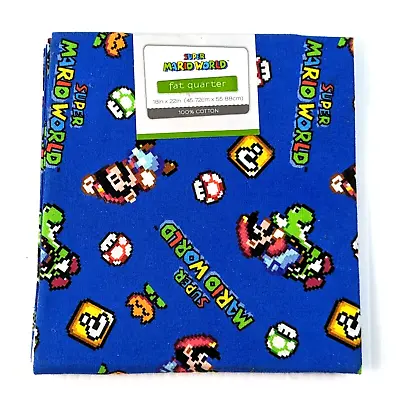 Nintendo Super Mario World Video Game Fabric FQ Fat Quarter 18 X 22 100% Cotton • $8.09