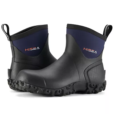 HISEA 8'' Men Ankle Rain Boots Neoprene No-Slip Mud Garden Chore Working Wellies • $50.89