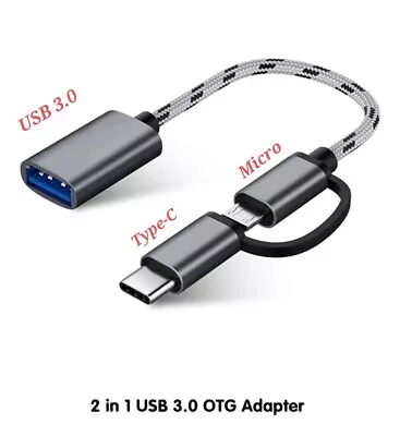 2 In 1 USB 3.0 OTG Adapter Cable Type-C Micro USB To USB 3.0 Charging&Data Sync  • £3.79