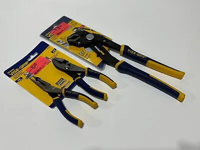 IRWIN Vise Grip NOS 3pc Pliers Lot  Set - GV12 GrooveLock SJ6 LN6 Needle Nose • $34.90