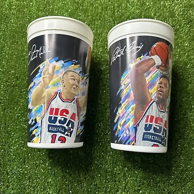 1992 Dream Team McDonald's USA Olympic Basketball 2 Cups Ewing & Mullin • $9.79