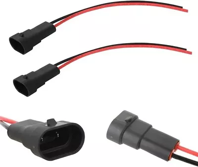 2x H10 9005 9006 9145 Male Bulb Socket Connectors Led Hid Harness Plug Pigtail • $12