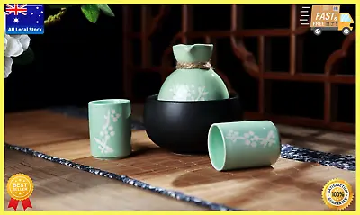 Japanese Traditional Style 4 Piece Porcelain Premium Sake Set In Luxury Gift Box • $69.95