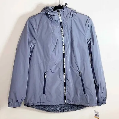 NWT Michael Kors Women's Gunmetal Missy Faux Shearling Lined Jacket Coat Size S • $68