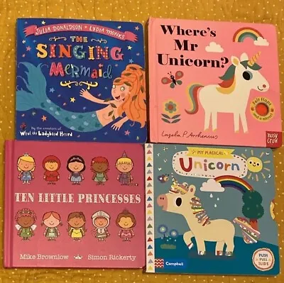 Toddler Baby Board Book My Magical Unicorn Ten Little Princesses Singing Mermaid • £5.95