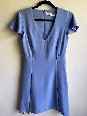 Amanda Uprichard Dress Small Blue V Neck Flutter Sleeve Cocktail  • $19.18