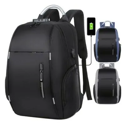 $24.99 • Buy Men Laptop Backpack Travel Shoulde Bag Anti-Theft Waterproof  W/ USB Charge Port