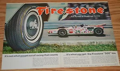 ★★1966 Firestone Graham Hill Indy 500 Original Vintage Advertisement Print Ad-66 • $7.99