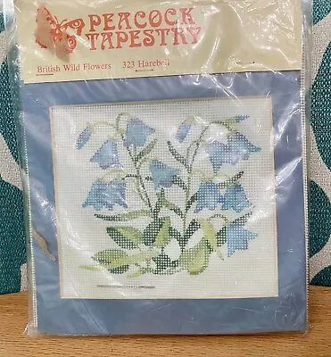 British Wild Flowers Vintage Peacock Tapestry Kit #323 Harebell Blues And Greens • $8.50