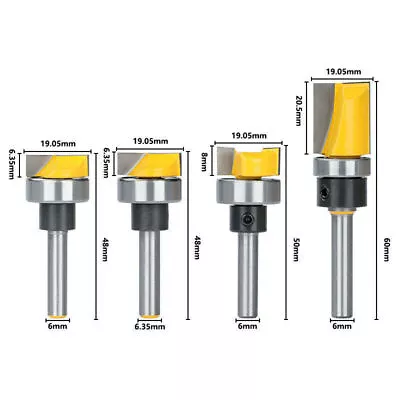 £12.78 • Buy Trim Router Bit Set Pattern/Template Woodworking Tenon Cutter 1/4  6mm Shank