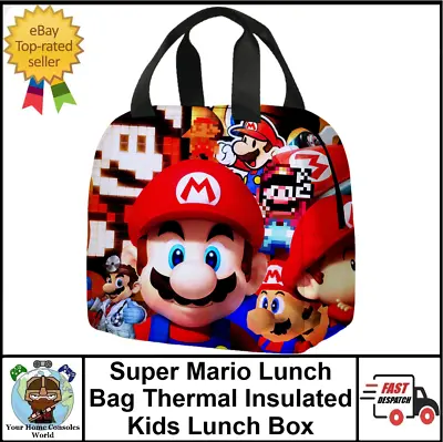 £7.99 • Buy Super Mario Lunch Bag Thermal Insulated Kids Lunch Box School