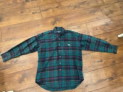 Polo Ralph Lauren Shirt Scottie Dog Plaid Blake Flannel Button Up Men L 100% Cot • $17.95