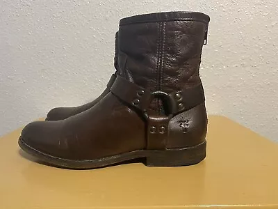 Frye Harness Boots Women’s  Dark Brown Leather Low Top Size 7.5 • $24.99