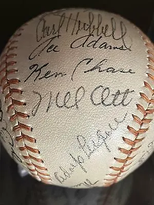 Mel Ott Carl Hubbell 1943 New York Giants Team Signed Baseball 25 Auto PSA DNA • $7500