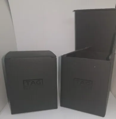 X2 TAG HEUER **empty** Outer Black Cardboard Boxes Only. 75x75x90mm Preowned  • £3.99