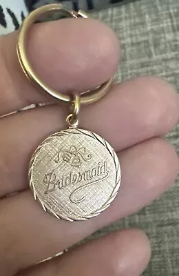 Vintage Lamode? Karatclad? Electroplate? GF? Round Bridesmaid Charm Unmarked • $13.95