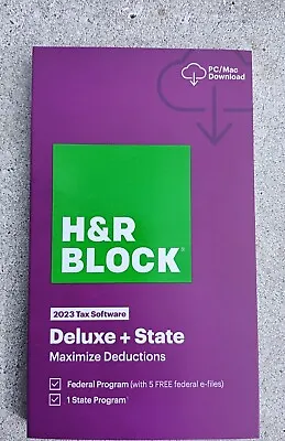 H&R Block Deluxe Federal & State 2023 .  • $32.99